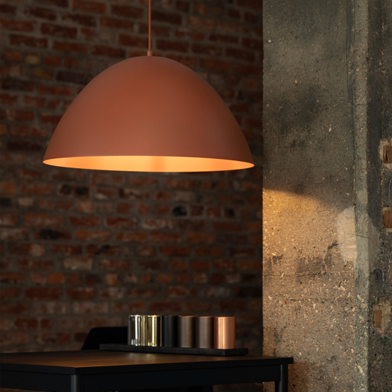 Lampadario per cucina moderna marrone cupola 34cm